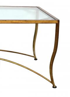 A Shapely Italian 1960s Gilt iron Rectangular Coffee Table with Glass Top - 3485832