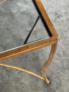 A Shapely Italian 1960s Gilt iron Rectangular Coffee Table with Glass Top - 3485833
