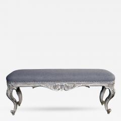 A Shapely Venetian Rococo Style Painted and Silver Gilt Bench - 337047