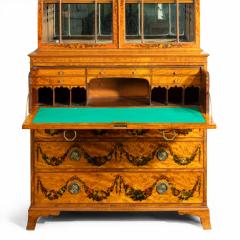 A Sheraton period West Indian satinwood secretaire bookcase - 2242006