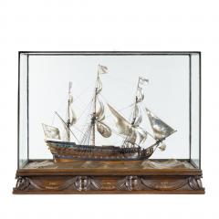 A Silver And Wood Model of HMS Victory by H Wylie - 1226669
