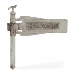 A Silver and Silver Filigree Purim Rattle with Bird Finial - 4809046