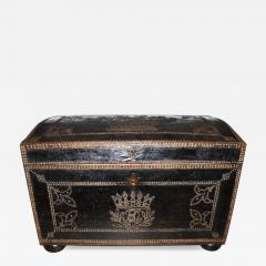 A Sizable 18th Century English Leather Bound Trunk - 3621391