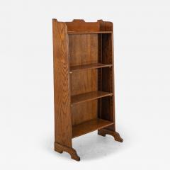 A Small Arts Crafts Oak Bookcase with Adjustable Shelves - 4234502