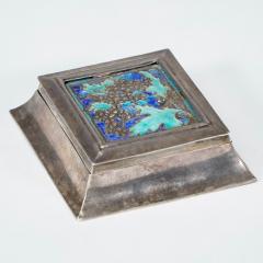 A Small Arts Crafts Silver Plated Jewellery Box with Enamel Decoration - 4188934