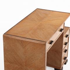 A Small English Art Deco Cerused Oak Desk C 1940  - 4576223