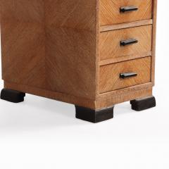 A Small English Art Deco Cerused Oak Desk C 1940  - 4576225