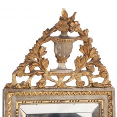 A Small French Louis XVI Painted and Gilt Carved Mirror C 1900  - 4372324