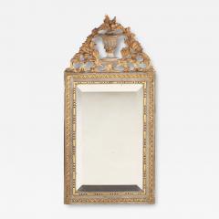 A Small French Louis XVI Painted and Gilt Carved Mirror C 1900  - 4372381
