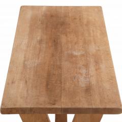 A Small French Solid Oak Trestle Table C 1950  - 4497617