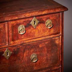 A Small and Rare William and Marry Figured Walnut Chest of Drawers Circa 1690  - 3308083