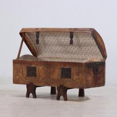 A Spanish studded leather domed trunk C 1870  - 4016426