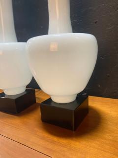 A Statuesque pair of Cased Glass Murano table lamps on Black Walnut bases - 4489017