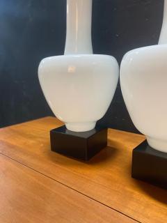 A Statuesque pair of Cased Glass Murano table lamps on Black Walnut bases - 4489018