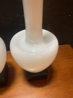 A Statuesque pair of Cased Glass Murano table lamps on Black Walnut bases - 4489021