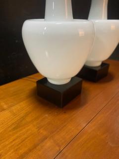 A Statuesque pair of Cased Glass Murano table lamps on Black Walnut bases - 4489022