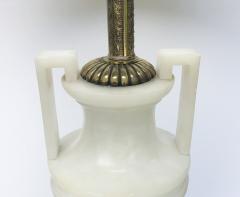A Striking and Elegant Italian Art Deco White Alabaster Urn Lamp - 684714