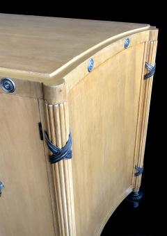 A Stylish French 1940s Sycamore 2 Door Cabinet with Pewter Mounts - 1431419