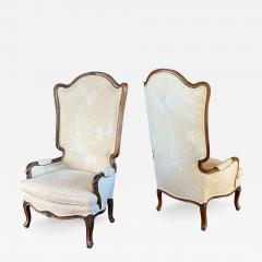 A Stylish Pair of French Louis XV Style High back Fireside Bergeres - 3468691