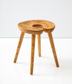 A Swedish Carved Birch and Pine Stool Circa 1960s - 2587761