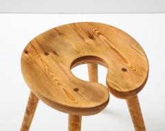 A Swedish Carved Birch and Pine Stool Circa 1960s - 2587762