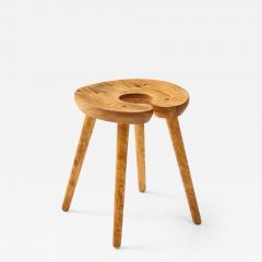 A Swedish Carved Birch and Pine Stool Circa 1960s - 2592537