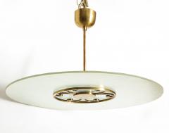 A Swedish Grace Frosted Glass and Brass Pendant Circa 1930s - 934116