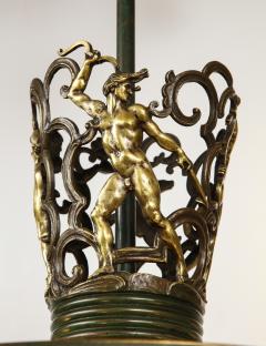 A Swedish Grace Patinated Bronze and Frosted Glass Chandelier Circa 1920s - 778641
