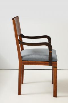 A Swedish Inlaid Walnut Open Armchair Circa 1940s - 3947500