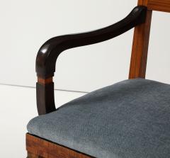 A Swedish Inlaid Walnut Open Armchair Circa 1940s - 3947504