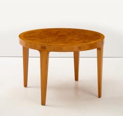 A Swedish Modern Circular Elmroot Sidetable circa 1940s - 3841920