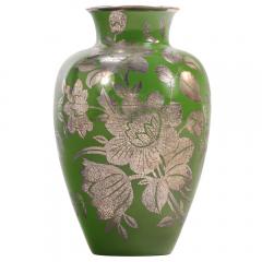 A Swedish Patinated Bronze Vase with Silver Overlay 20th C  - 4372371