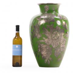 A Swedish Patinated Bronze Vase with Silver Overlay 20th C  - 4372372