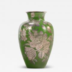 A Swedish Patinated Bronze Vase with Silver Overlay 20th C  - 4372387