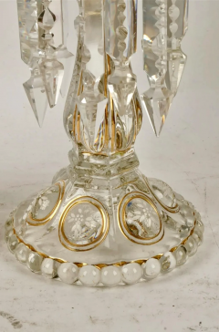 A TALL PAIR OF BACCARAT GLASS CUT CRYSTAL LUSTERS CANDLE HOLDERS CIRCA 1900 - 3566116