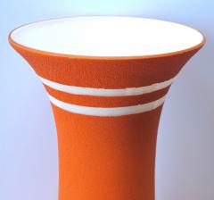 A Tall American 1960s Orange Glazed Vase with White Ground - 289137