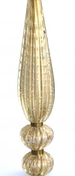 A Tall and Slender Murano 1960s Gold Aventurine Art Glass Lamp - 43332