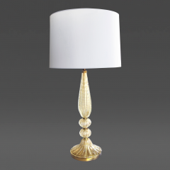 A Tall and Slender Murano 1960s Gold Aventurine Art Glass Lamp - 43391