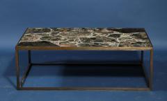 A Terrazzo Stone Coffee Table Supported on Handmade Steel Base - 2246529