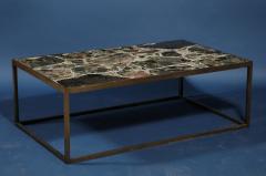 A Terrazzo Stone Coffee Table Supported on Handmade Steel Base - 2246595