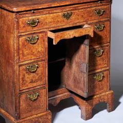 A Unique 18th Century George II Pollard Oak and Walnut Kneehole Desk Circa 1730 - 3129669