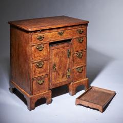 A Unique 18th Century George II Pollard Oak and Walnut Kneehole Desk Circa 1730 - 3129679