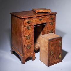 A Unique 18th Century George II Pollard Oak and Walnut Kneehole Desk Circa 1730 - 3129682