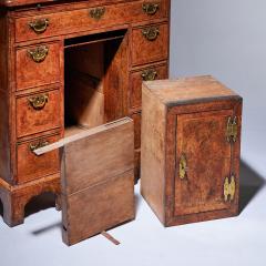 A Unique 18th Century George II Pollard Oak and Walnut Kneehole Desk Circa 1730 - 3129687