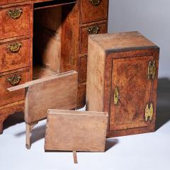 A Unique 18th Century George II Pollard Oak and Walnut Kneehole Desk Circa 1730 - 3129689