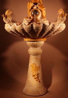 A Unusual Vallauris Illuminated Ceramic Wall Standing Fountain  - 3327816