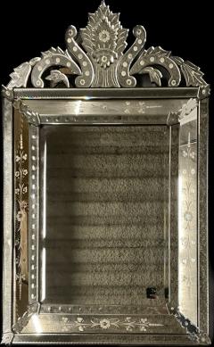 A Venetian Etched Glass Beveled Wall Console Pier Mirror - 2778719