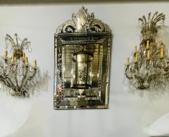 A Venetian Etched Glass Beveled Wall Console Pier Mirror - 2778724