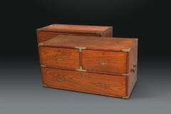 A Very Fine Two Part Campaign Chest of Drawers - 4690087