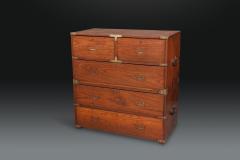 A Very Fine Two Part Campaign Chest of Drawers - 4690264